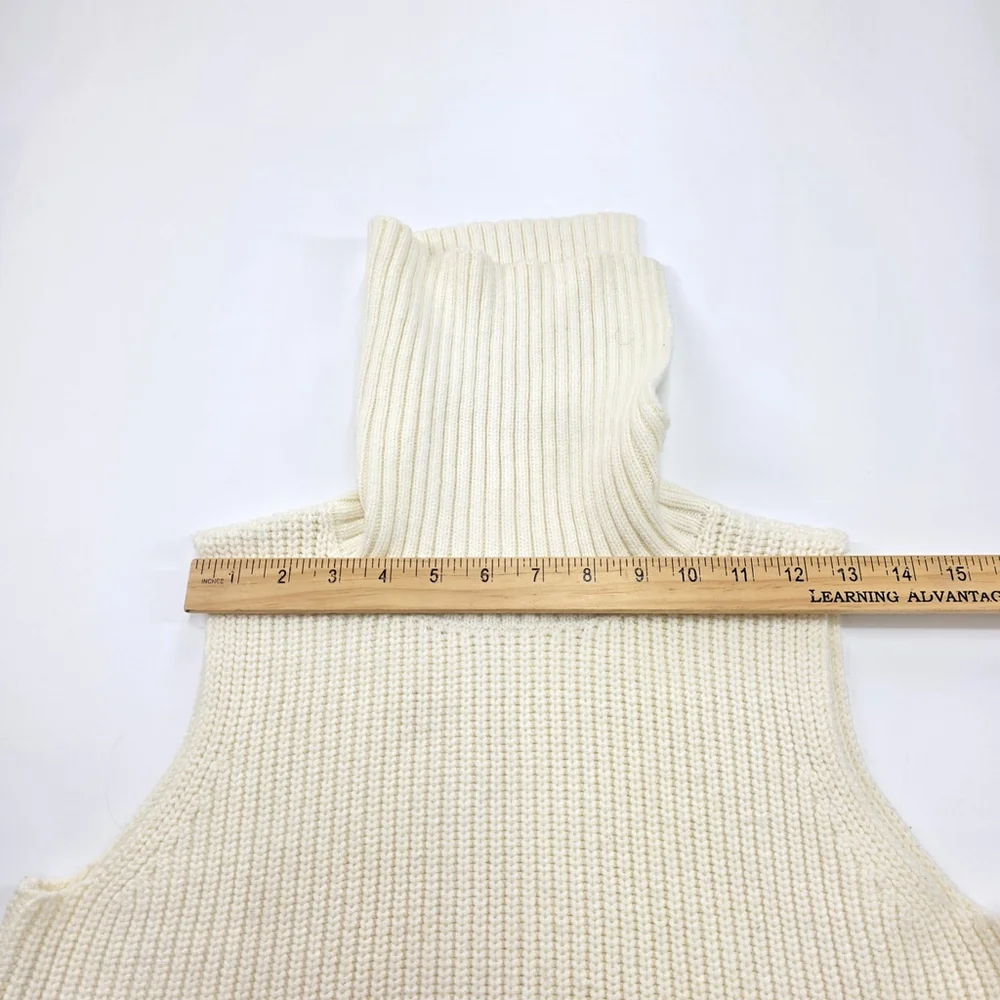 Cozy Chic Anthropologie Alexia Knit Tunic Women’s XS Cream Sleeveless Sweater
